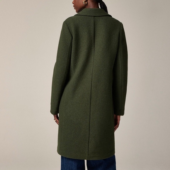 New JCREW Size 0 Daphne Topcoat in Italian Boiled Wool Dark Pine $298 CC208 - Picture 3 of 7